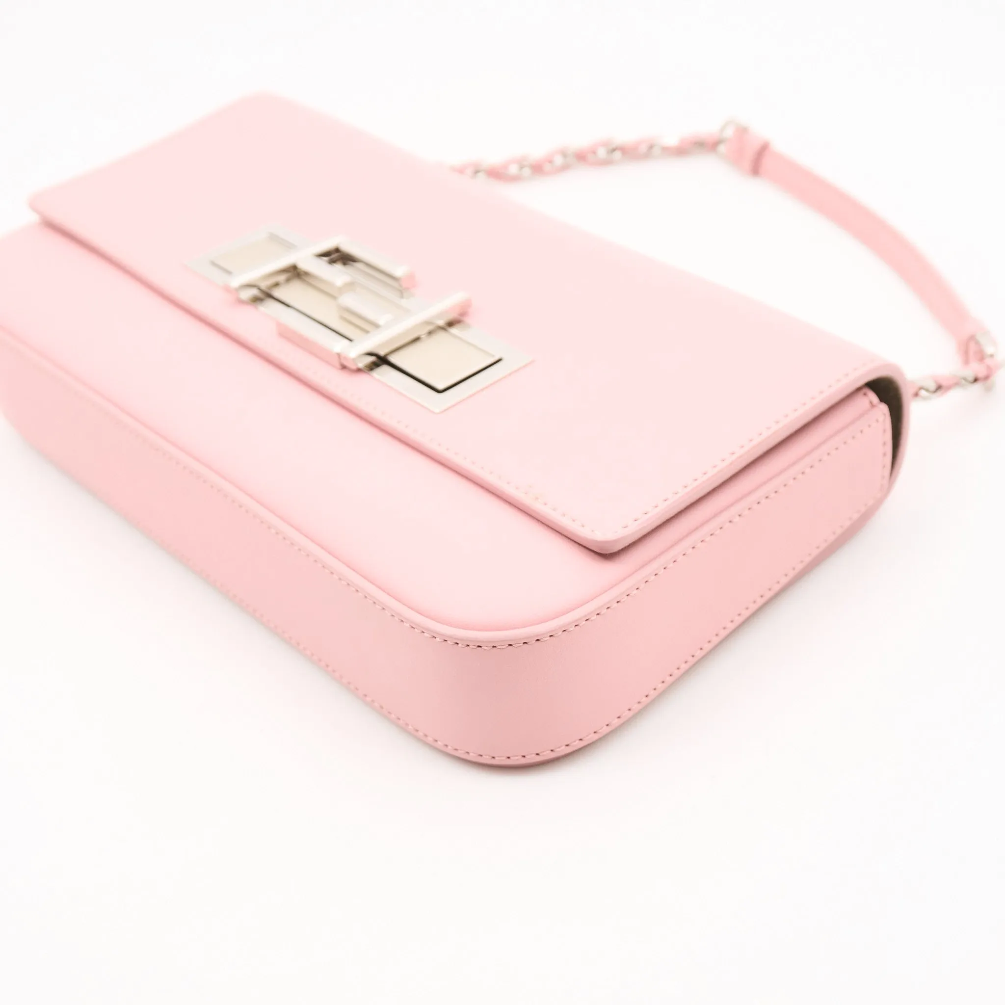 Fendi Pink Leather 3 Baguette Crossbody Bag
