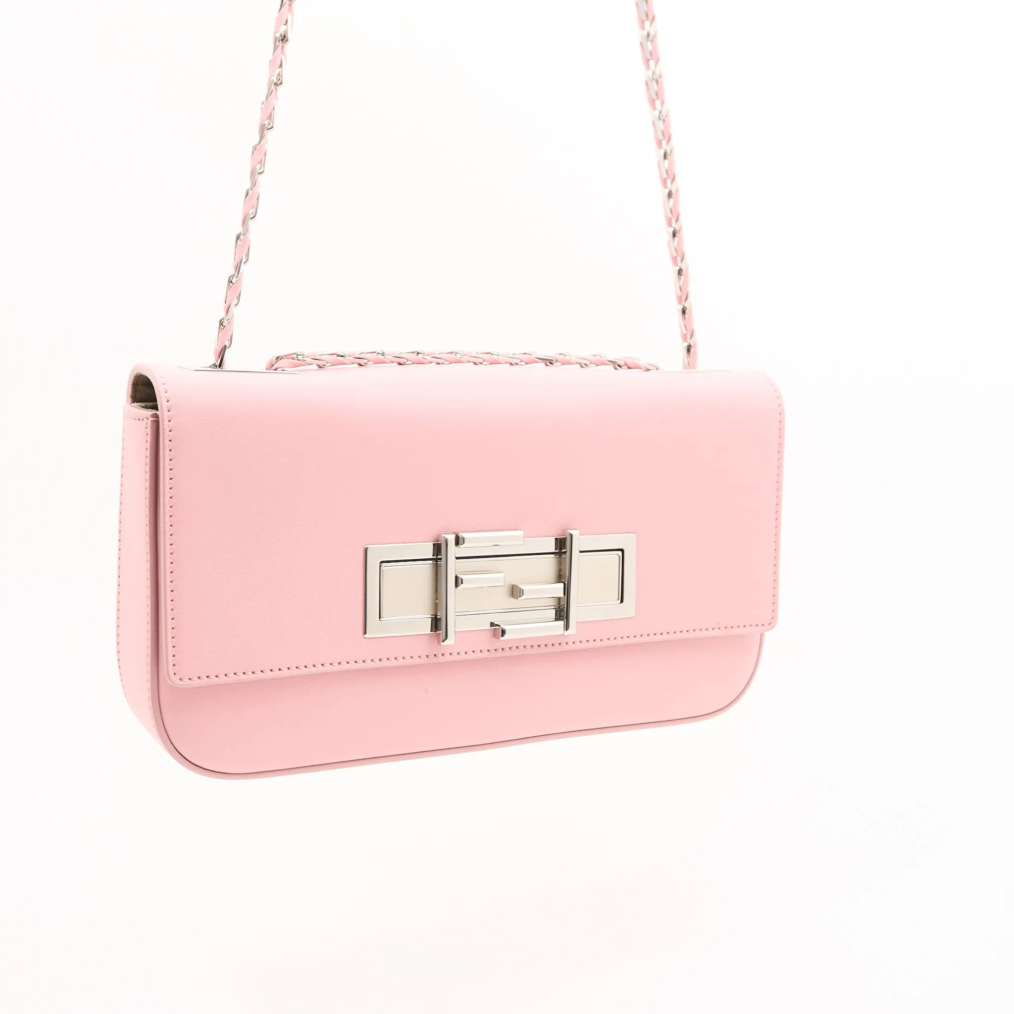 Fendi Pink Leather 3 Baguette Crossbody Bag