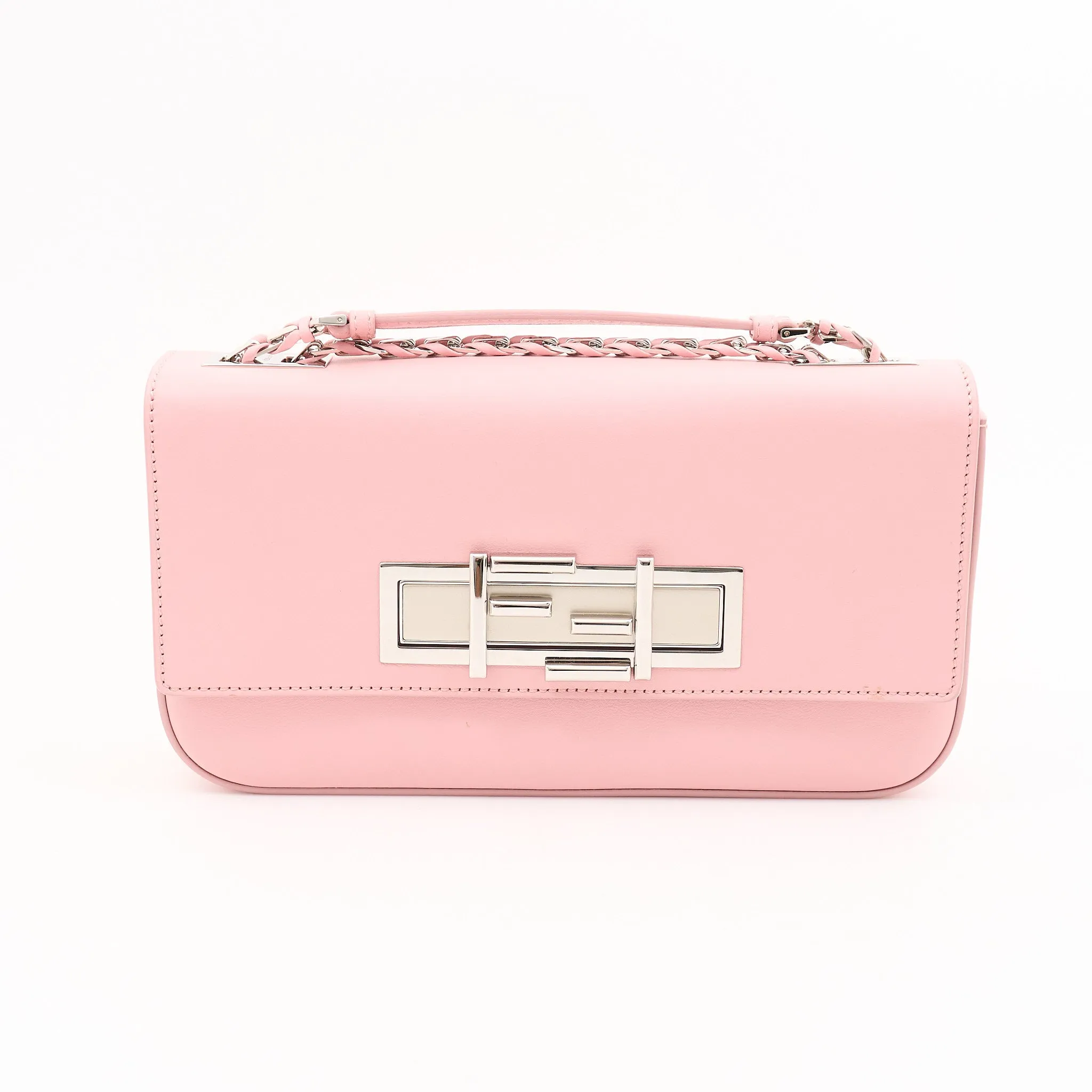 Fendi Pink Leather 3 Baguette Crossbody Bag