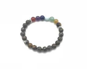 Fire Lace Opal 7 Chakras Bracelet 6mm