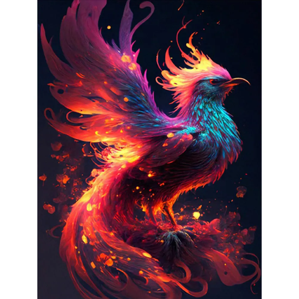 Flaming Phenix - Full Round Drill Diamond Painting 30*40CM
