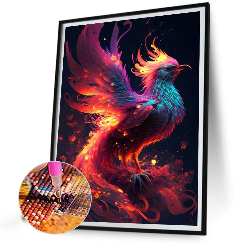 Flaming Phenix - Full Round Drill Diamond Painting 30*40CM