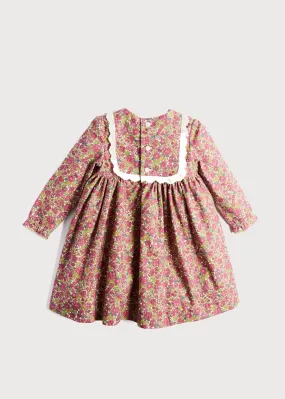 Floral Trapeze Dress with Embroidered Trim Details (12mths-6yrs)