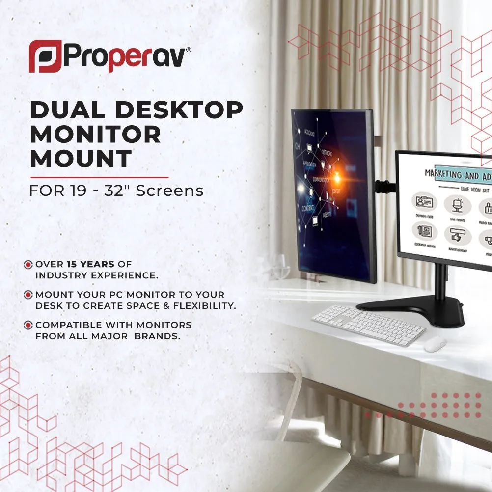 Free Standing Monitor Mount | Dual 17''-32''