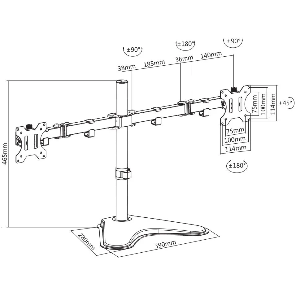 Free Standing Monitor Mount | Dual 17''-32''