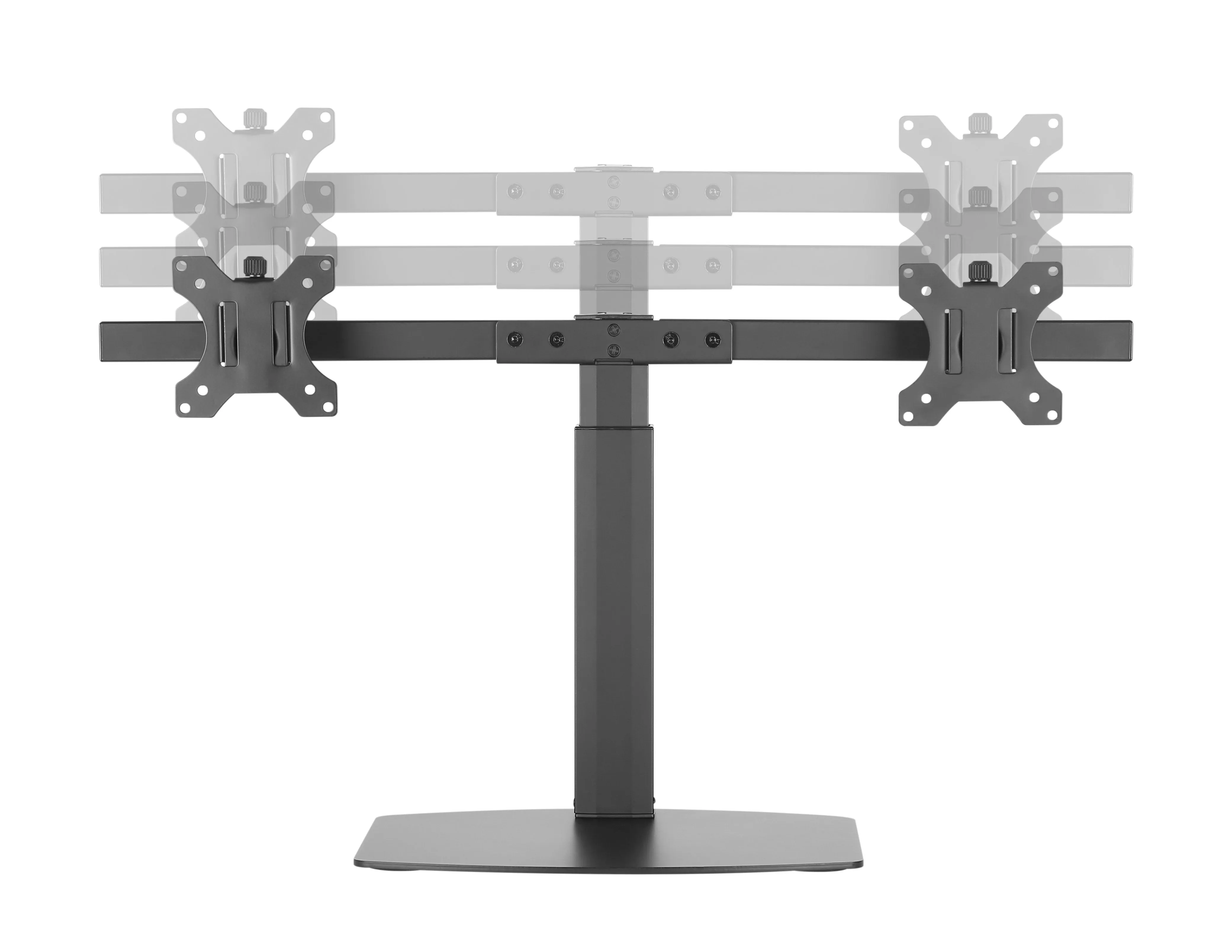 Freestanding Pneumatic Vertical Lift Dual Monitor Stand - Adjustable Monitor Mount, Fits 2 Screens up to 27 Inch, Holds up to 6 kgs per Arm