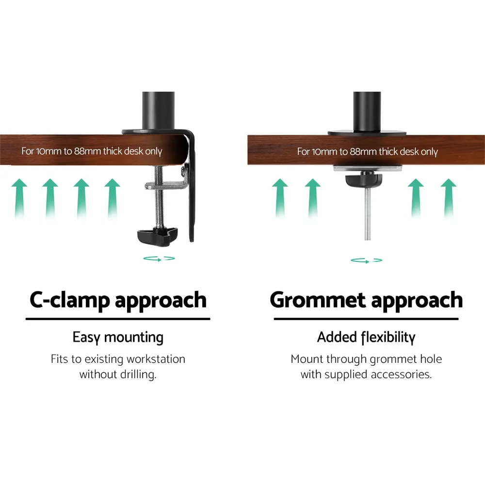 Fully Adjustable Dual Monitor Arm Mount, 32" Up to 9kg - Artiss