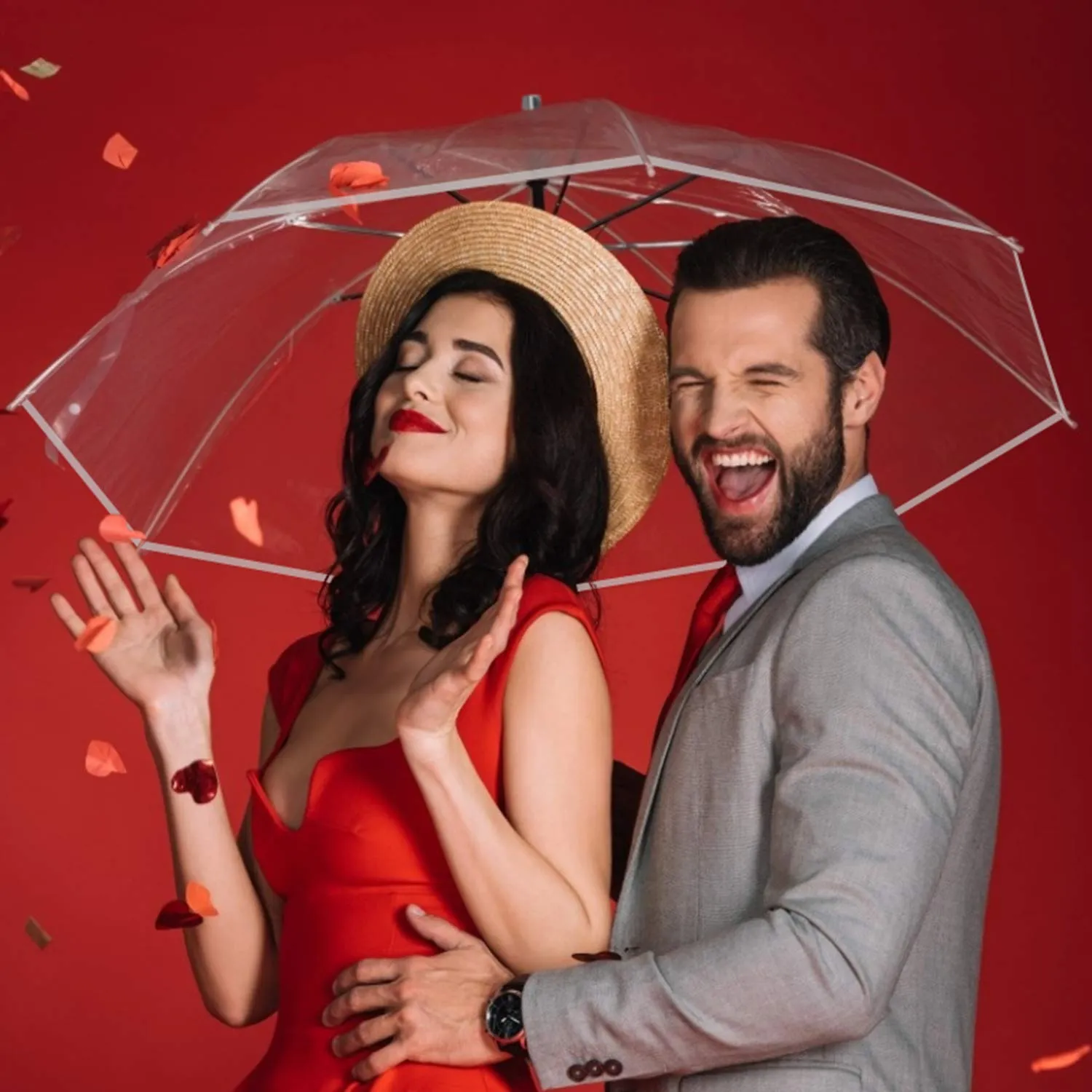 G4Free 62 Inch Clear Golf Umbrella Transparent Auto Open Large Stick Umbrella