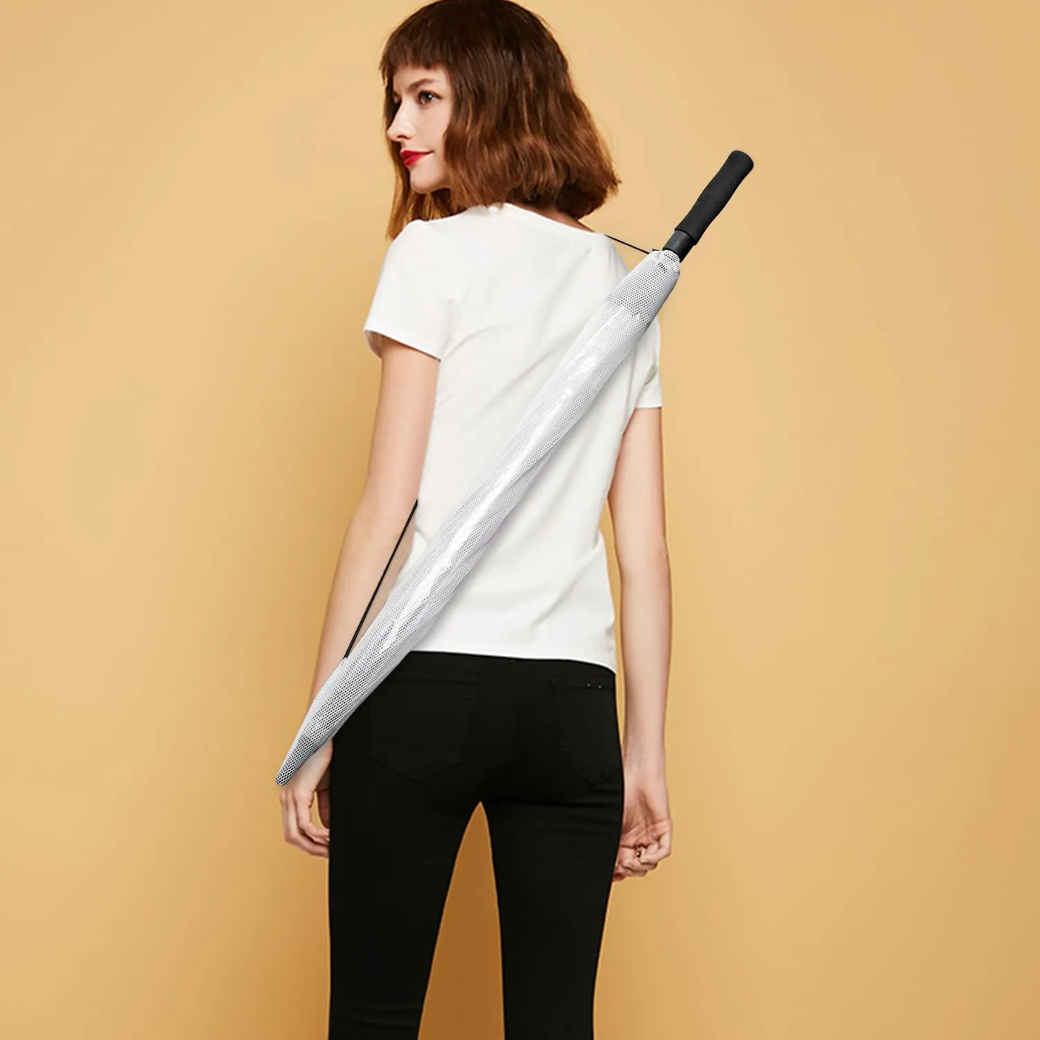 G4Free 62 Inch Clear Golf Umbrella Transparent Auto Open Large Stick Umbrella