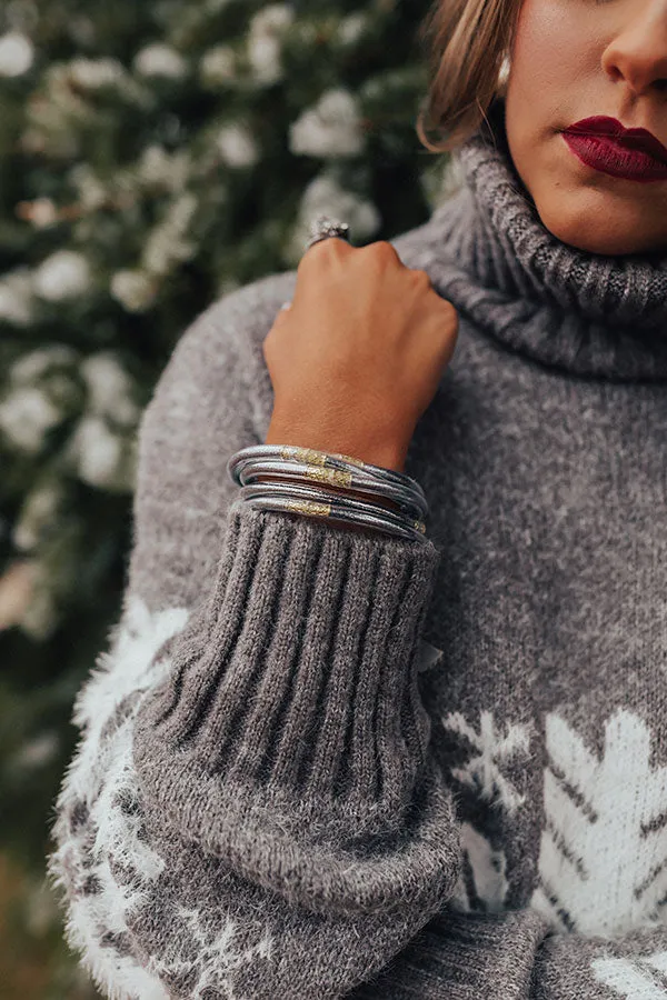 Get To The Point Jelly Bangle Set In Slate