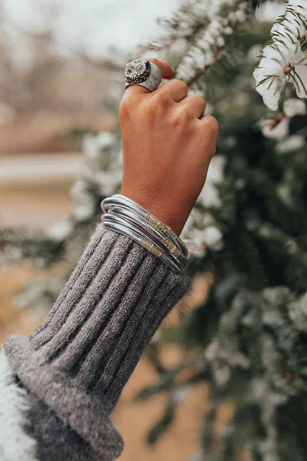 Get To The Point Jelly Bangle Set In Slate