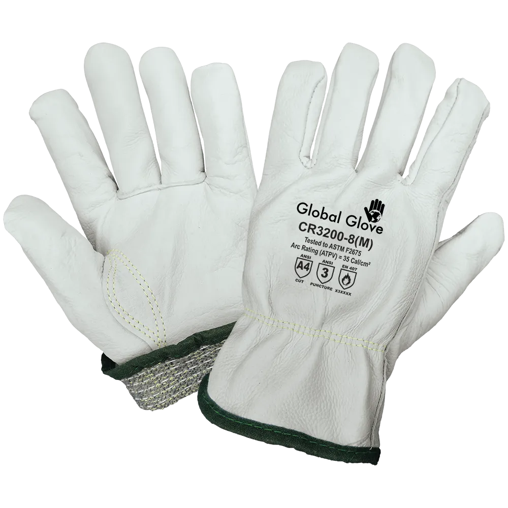 Global Glove & Safety CR3200 Cut and Heat Resistant Leather Drivers, Cut A4