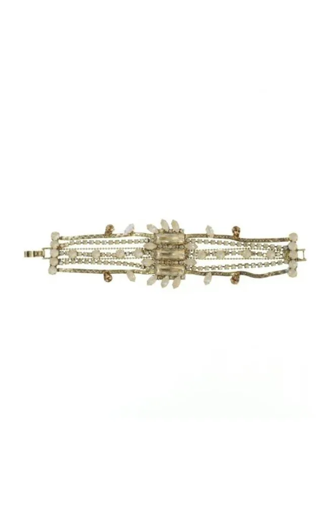 Gold 7 Strand Pendant Bracelet