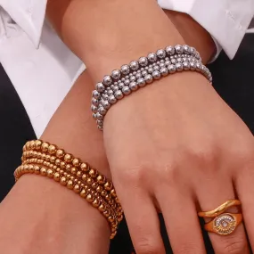 Gold & Silver Beaded Bracelets