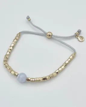 Gray Marble and Gold Bracelet