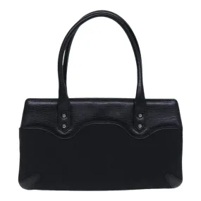 GUCCI GG Canvas Horsebit Shoulder Bag Black Silver 114913 yk15158