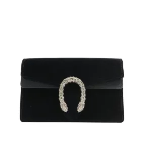 Gucci Velvet Dionysus Super Mini in Black GHW