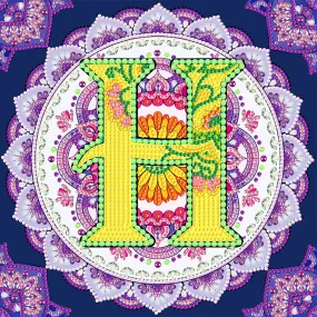 H Letter Mandala - Special Shaped Drill Diamond Painting 30*30CM