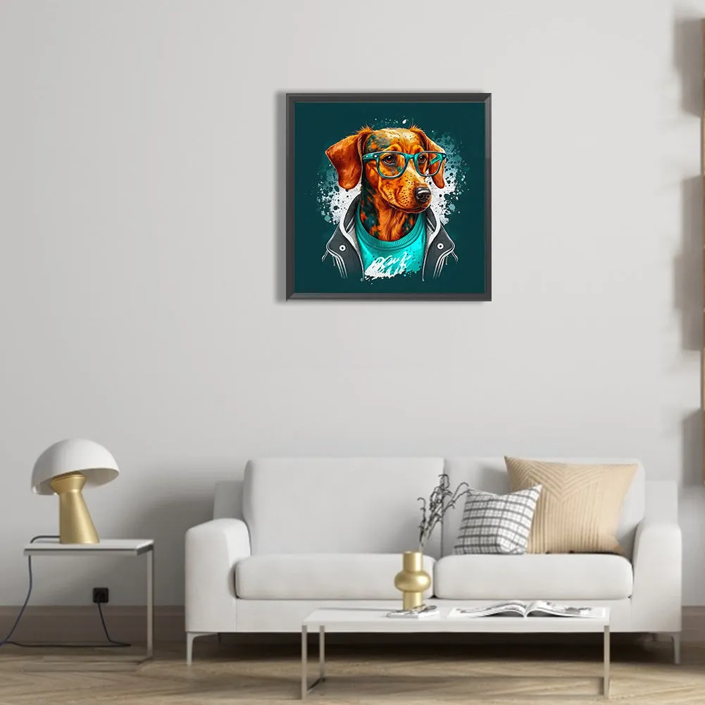 Handsome Dog - Full Round Drill Diamond Painting 30*30CM