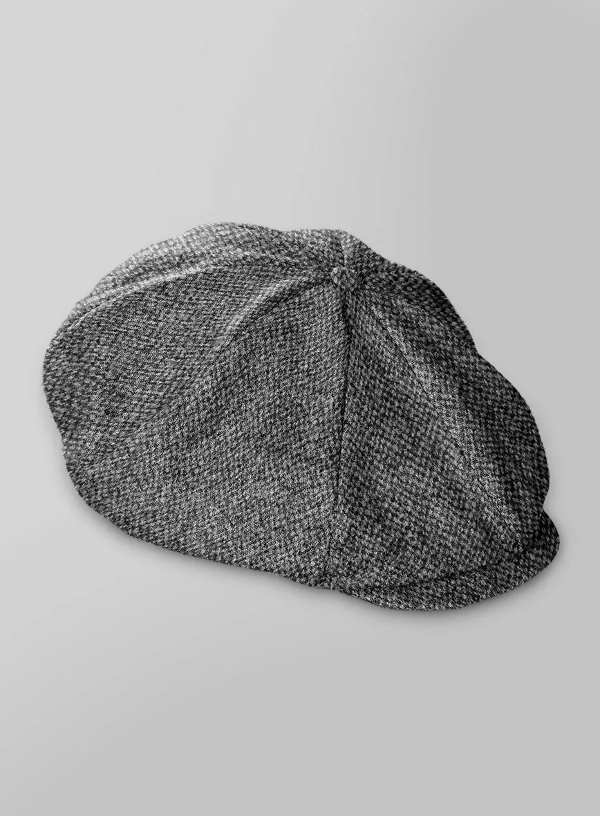 Harris Tweed Barley Gray Newsboy Cap