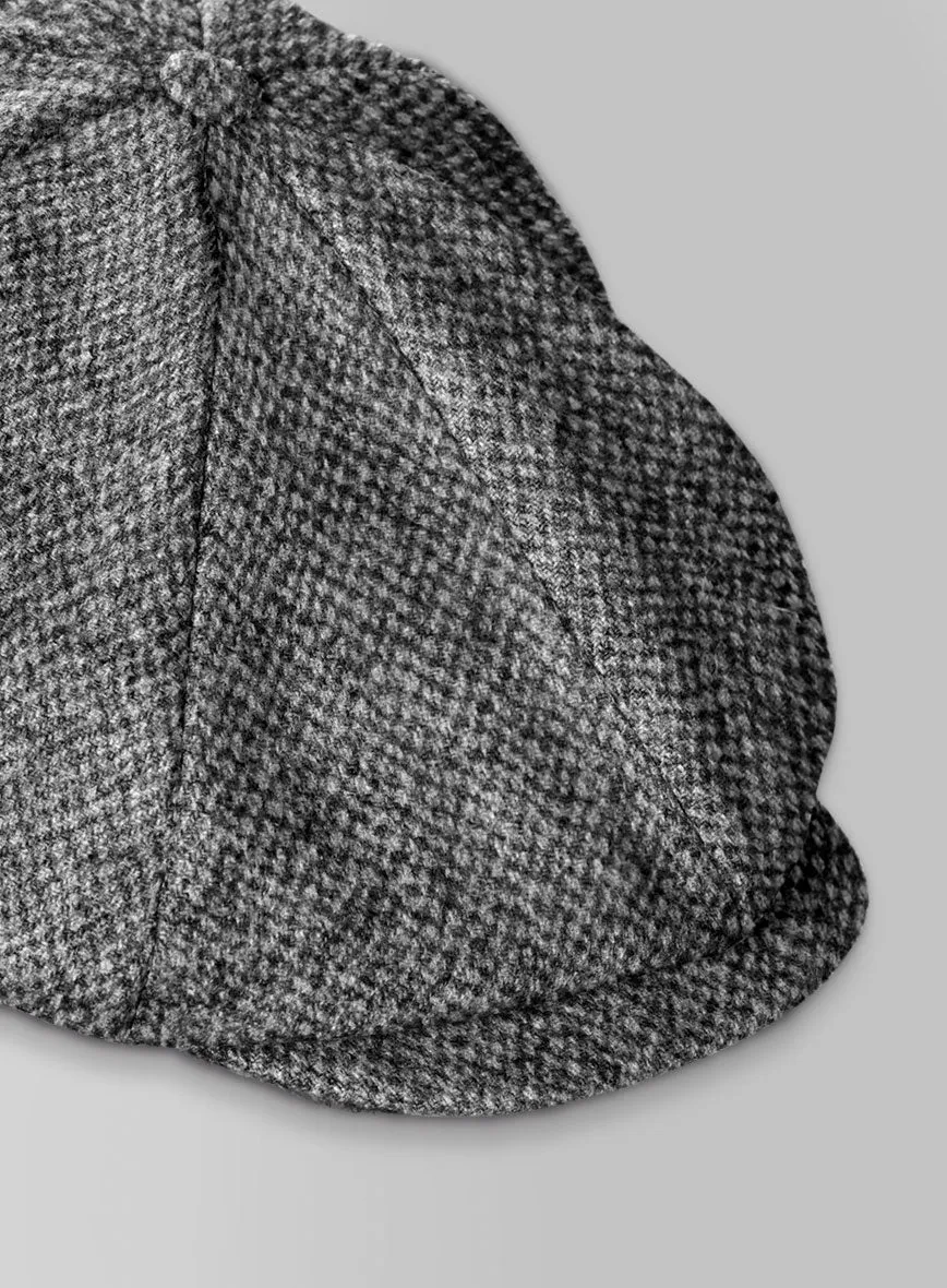 Harris Tweed Barley Gray Newsboy Cap