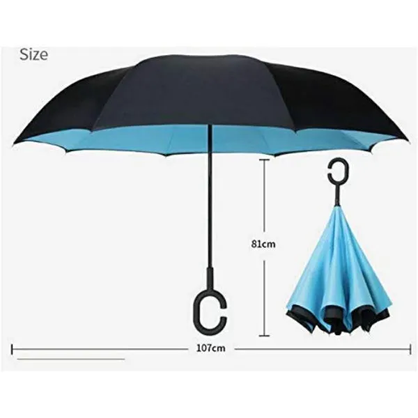 HASHONE Umbrella Windproof, Reverse Umbrella, Umbrellas for Women with UV Protection, Upside Down Umbrella with C-Shaped Handle ( Multicolor )