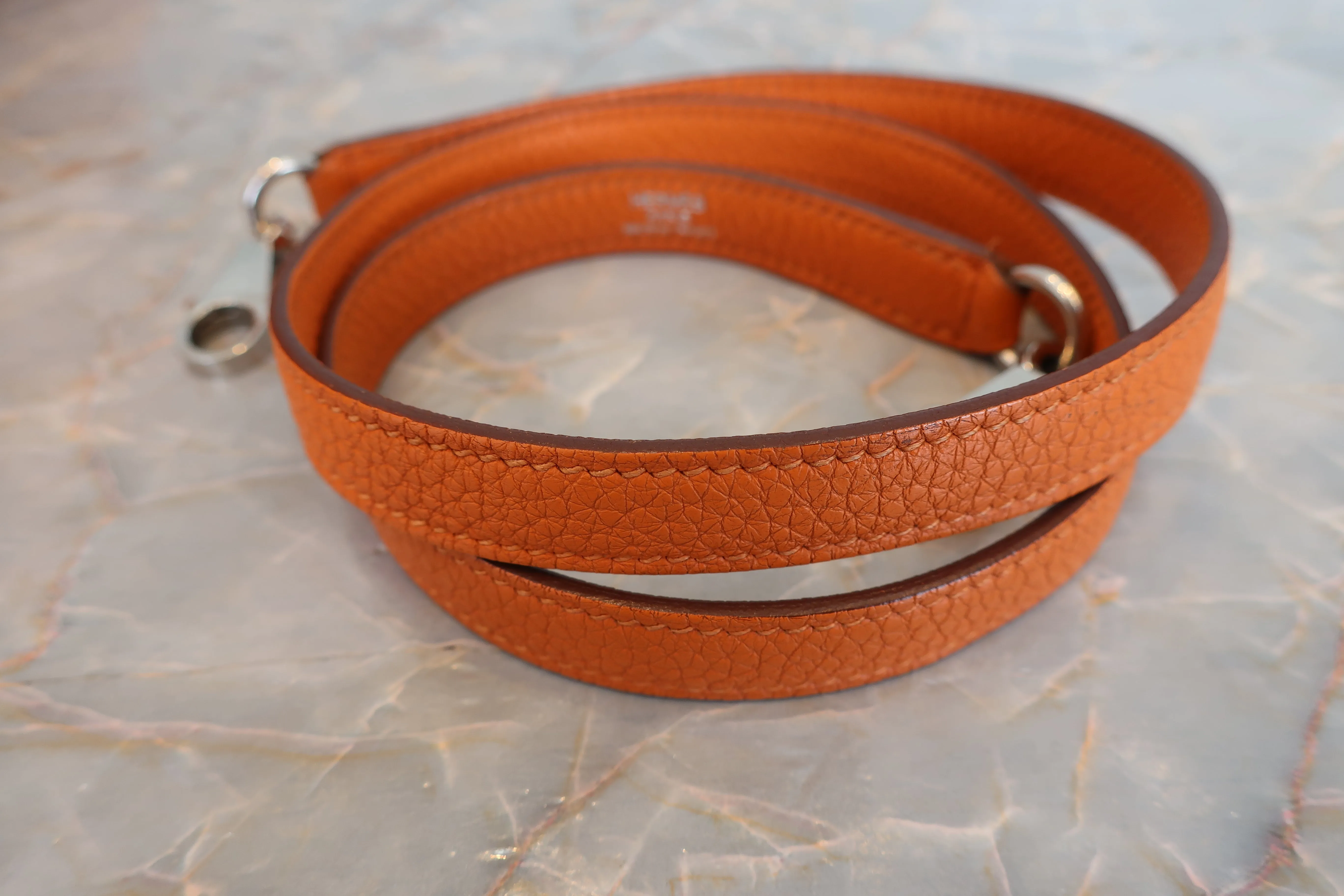 HERMES／エルメス ケリー35 トリヨンクレマンス オレンジ □N刻印 ショルダーバッグ 700010136
