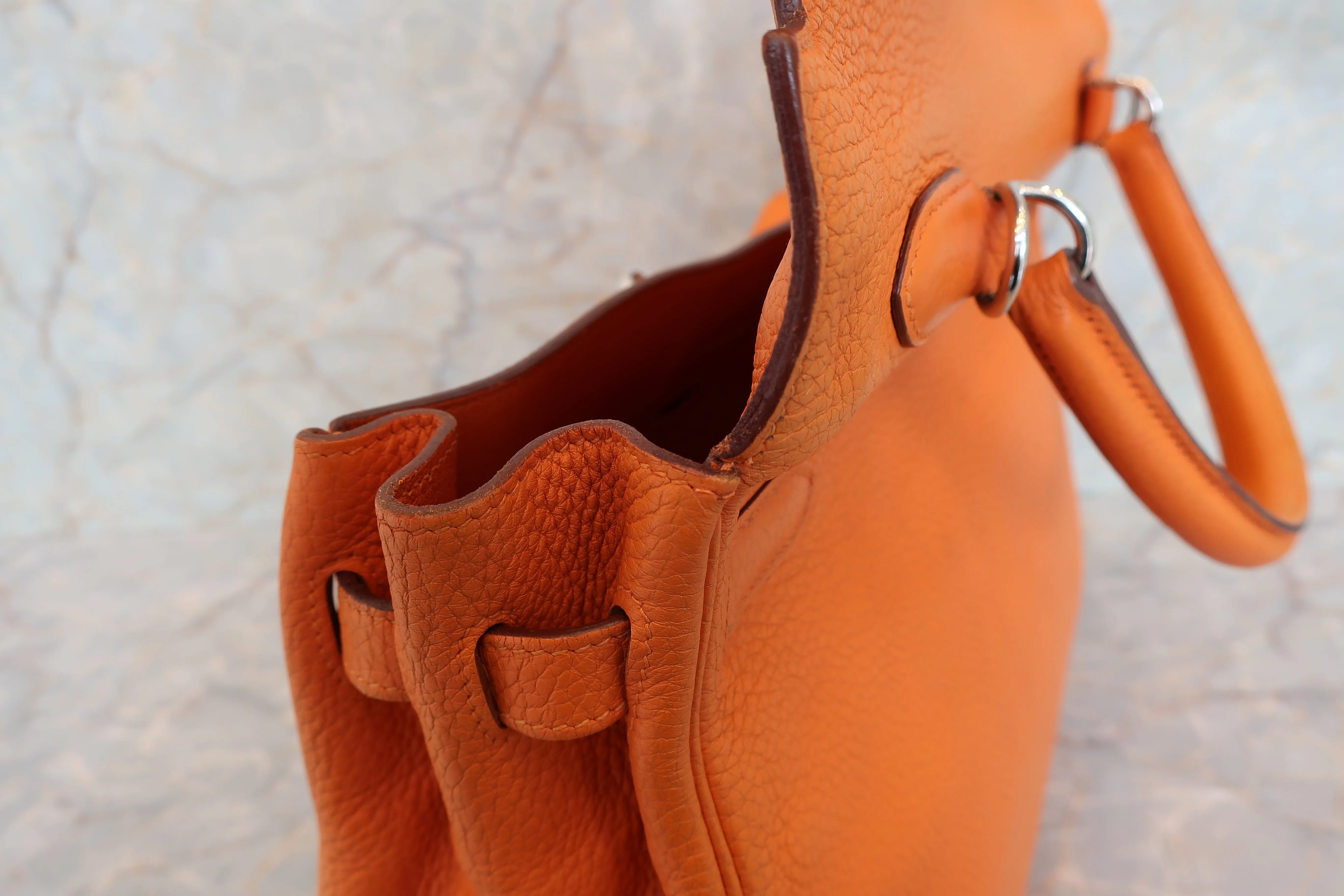 HERMES／エルメス ケリー35 トリヨンクレマンス オレンジ □N刻印 ショルダーバッグ 700010136