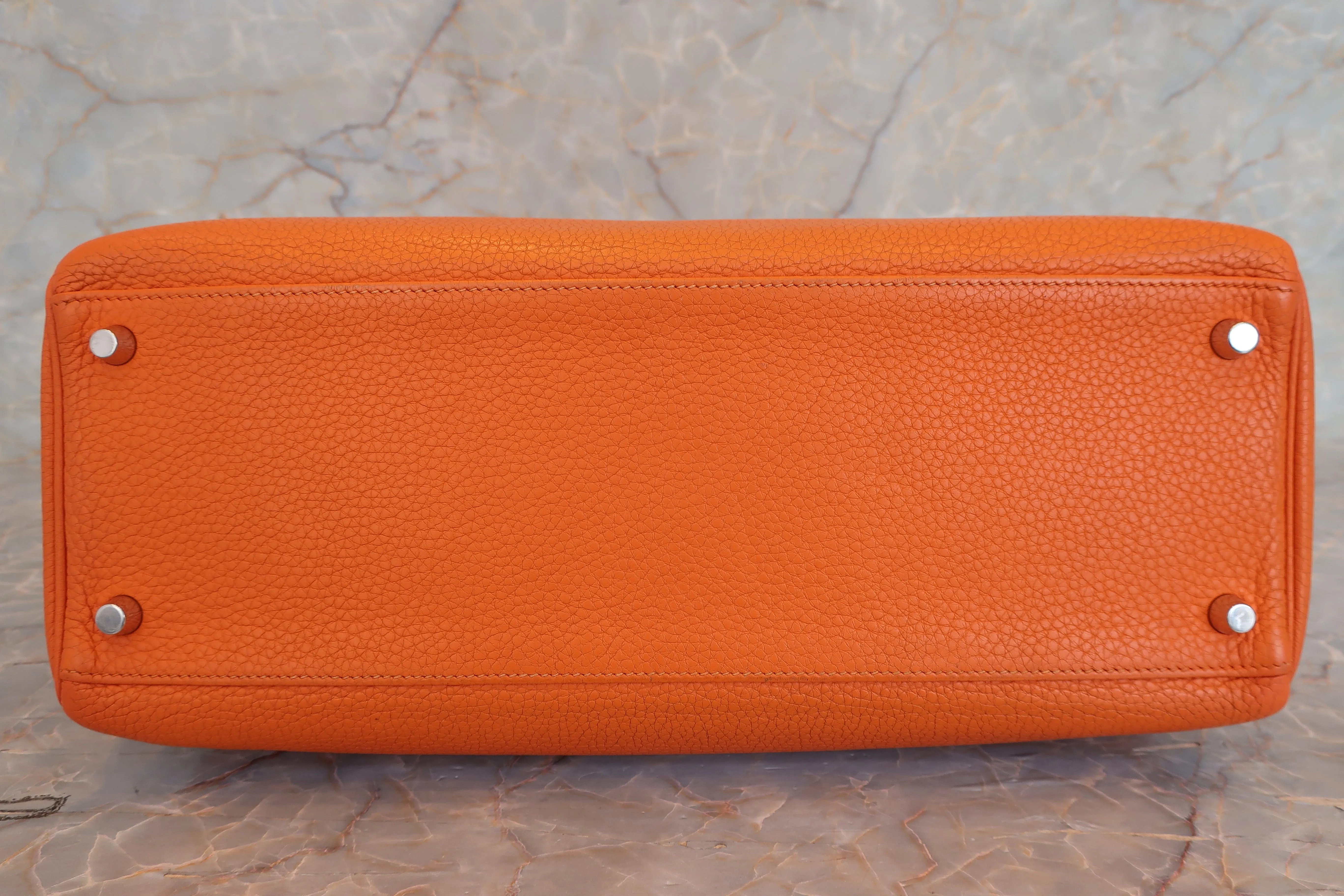 HERMES／エルメス ケリー35 トリヨンクレマンス オレンジ □N刻印 ショルダーバッグ 700010136