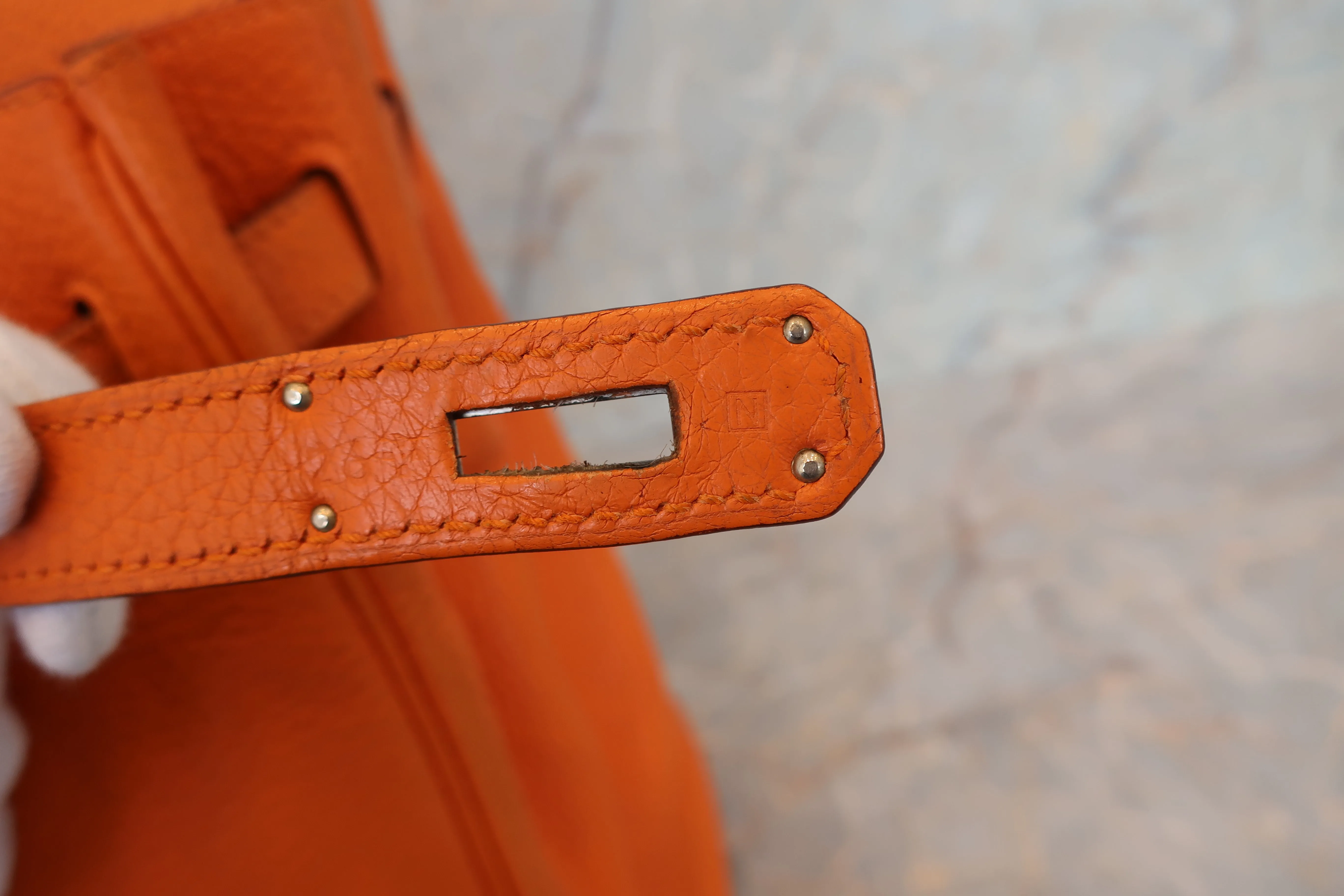 HERMES／エルメス ケリー35 トリヨンクレマンス オレンジ □N刻印 ショルダーバッグ 700010136