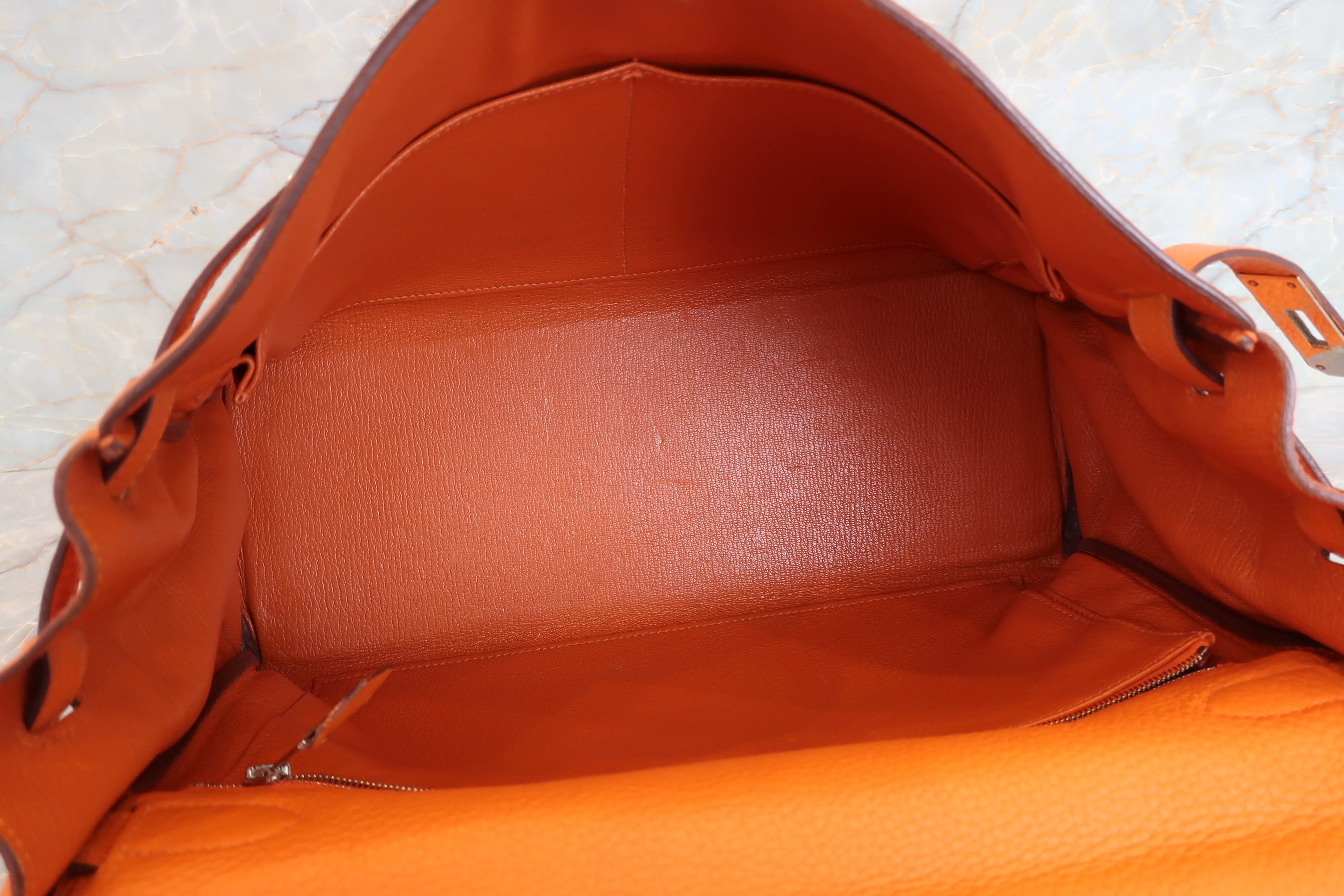 HERMES／エルメス ケリー35 トリヨンクレマンス オレンジ □N刻印 ショルダーバッグ 700010136