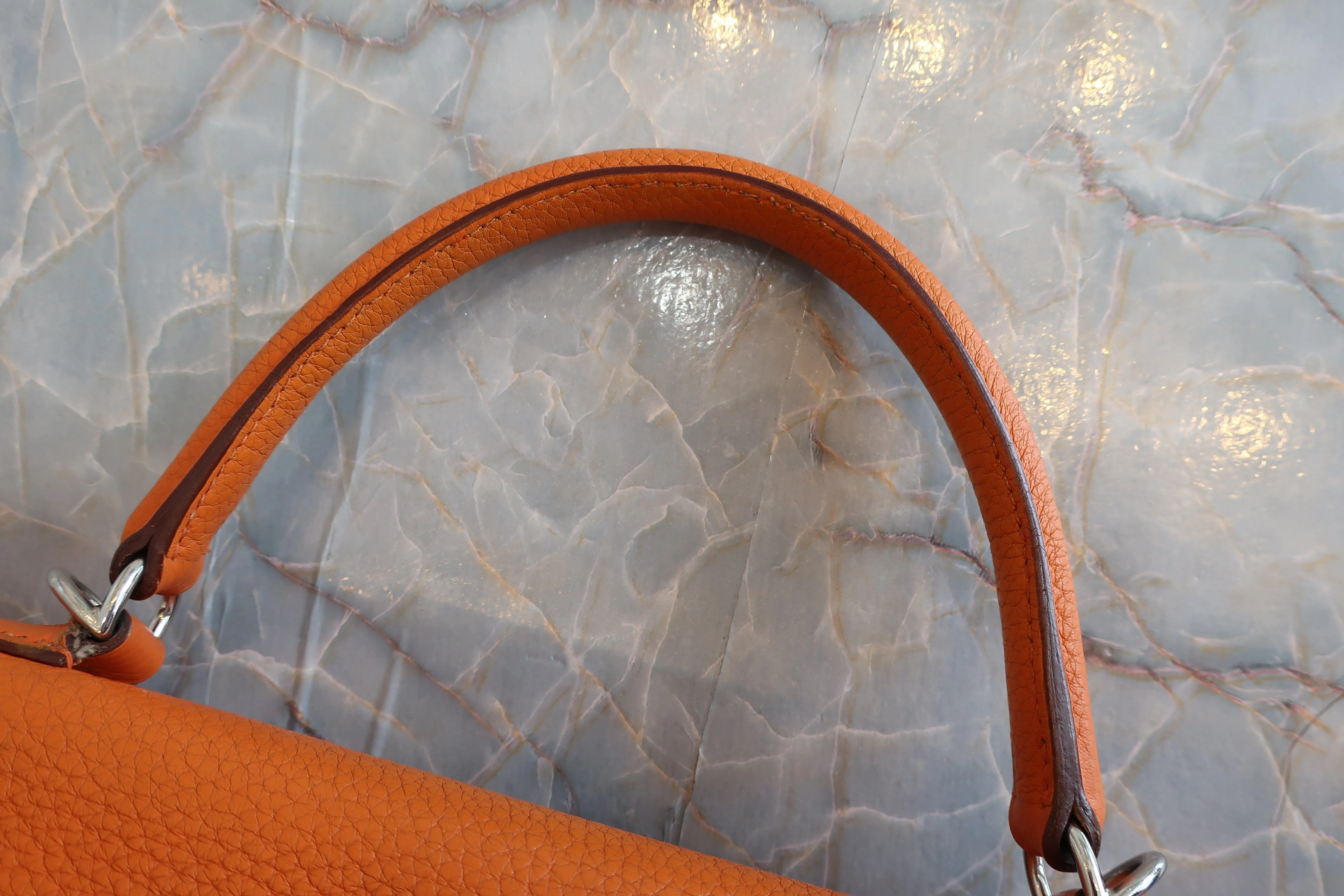 HERMES／エルメス ケリー35 トリヨンクレマンス オレンジ □N刻印 ショルダーバッグ 700010136