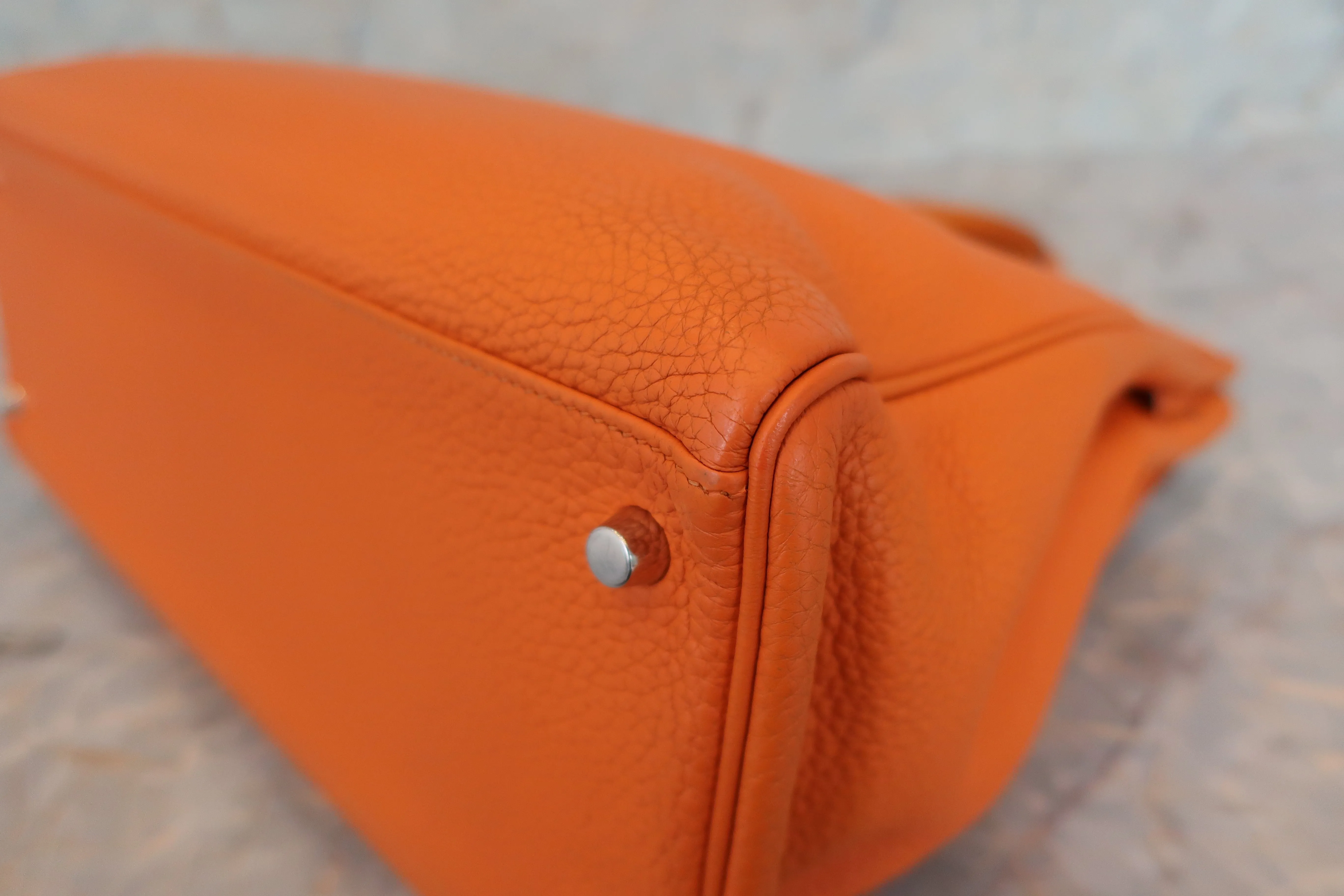 HERMES／エルメス ケリー35 トリヨンクレマンス オレンジ □N刻印 ショルダーバッグ 700010136