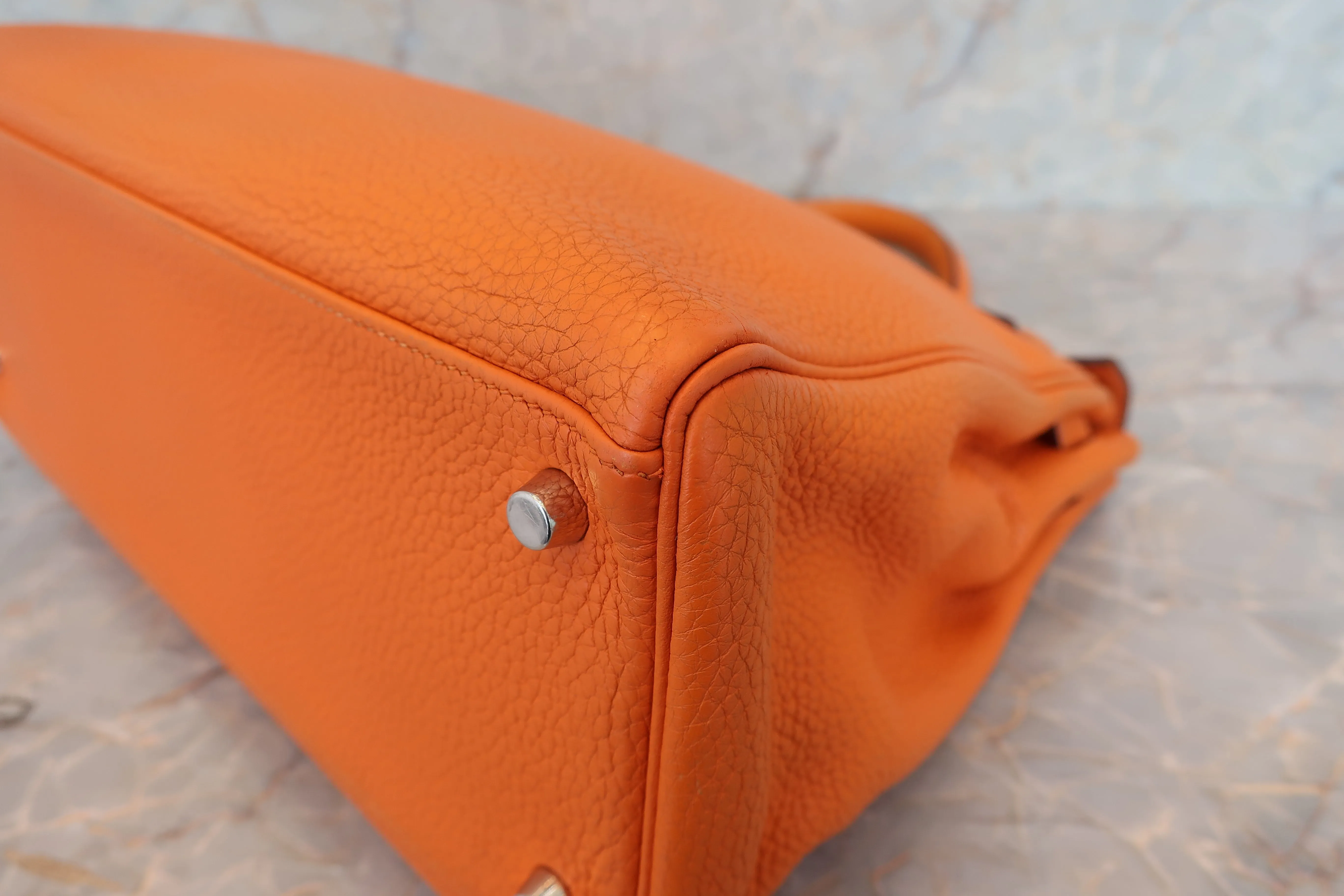 HERMES／エルメス ケリー35 トリヨンクレマンス オレンジ □N刻印 ショルダーバッグ 700010136