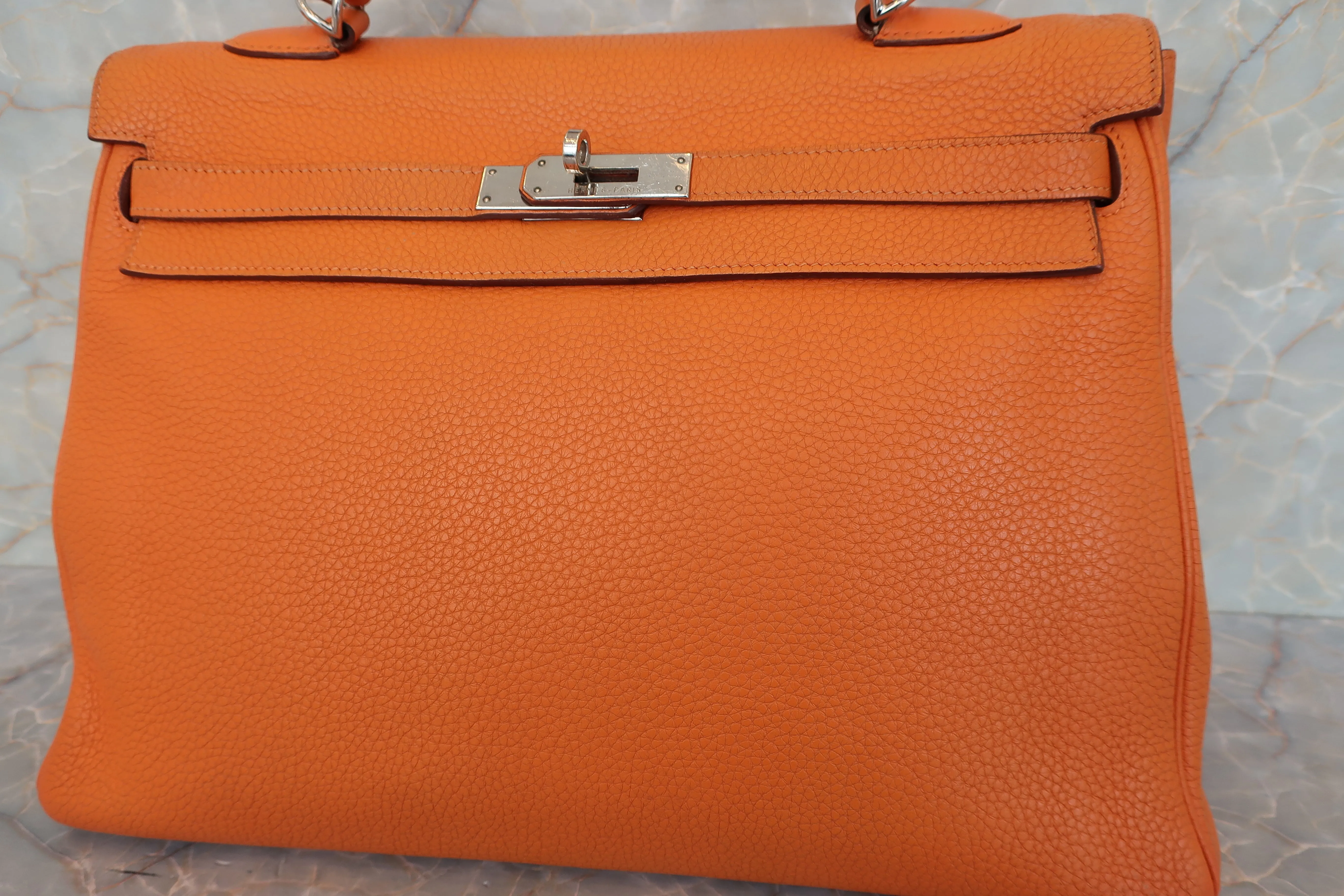 HERMES／エルメス ケリー35 トリヨンクレマンス オレンジ □N刻印 ショルダーバッグ 700010136
