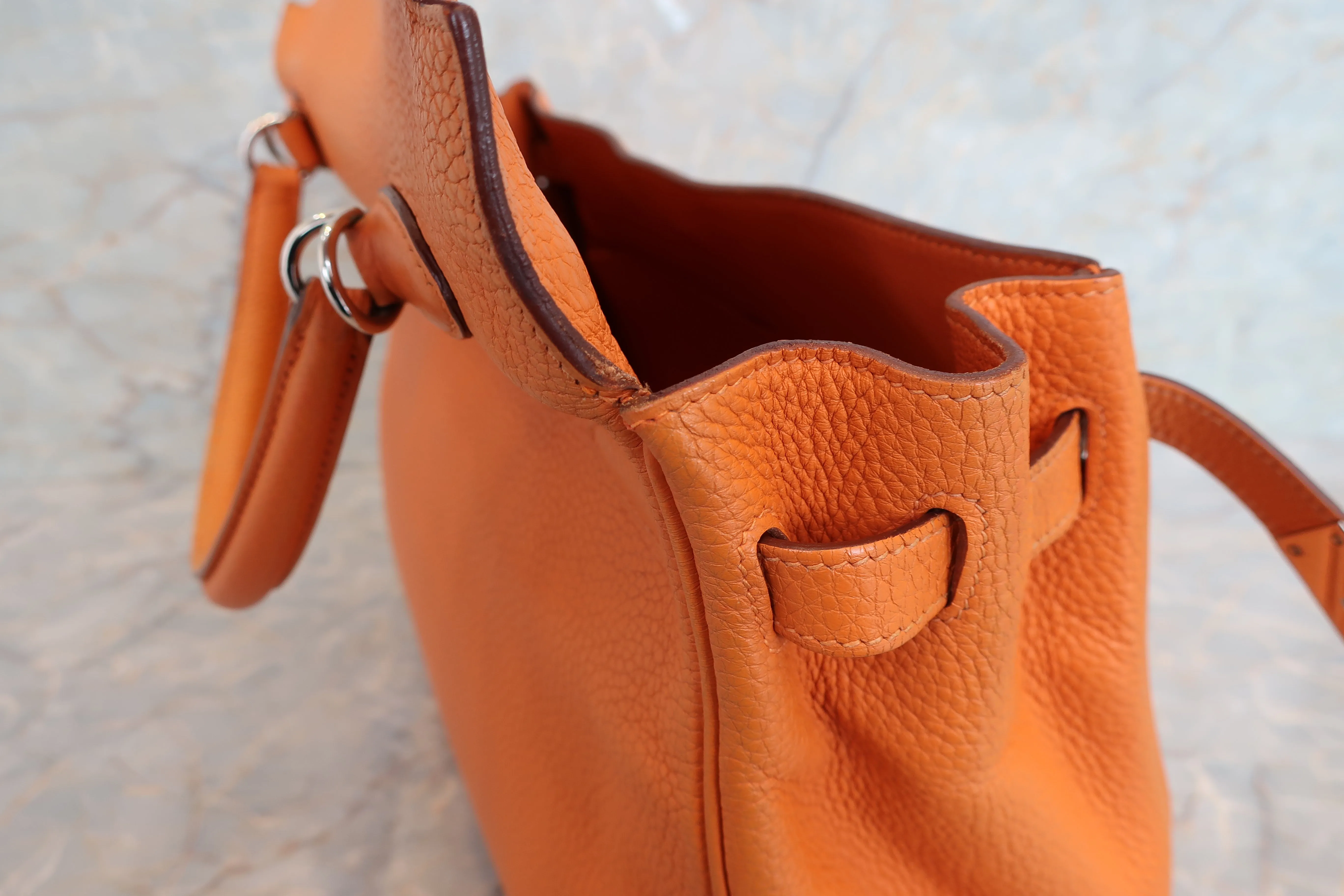 HERMES／エルメス ケリー35 トリヨンクレマンス オレンジ □N刻印 ショルダーバッグ 700010136
