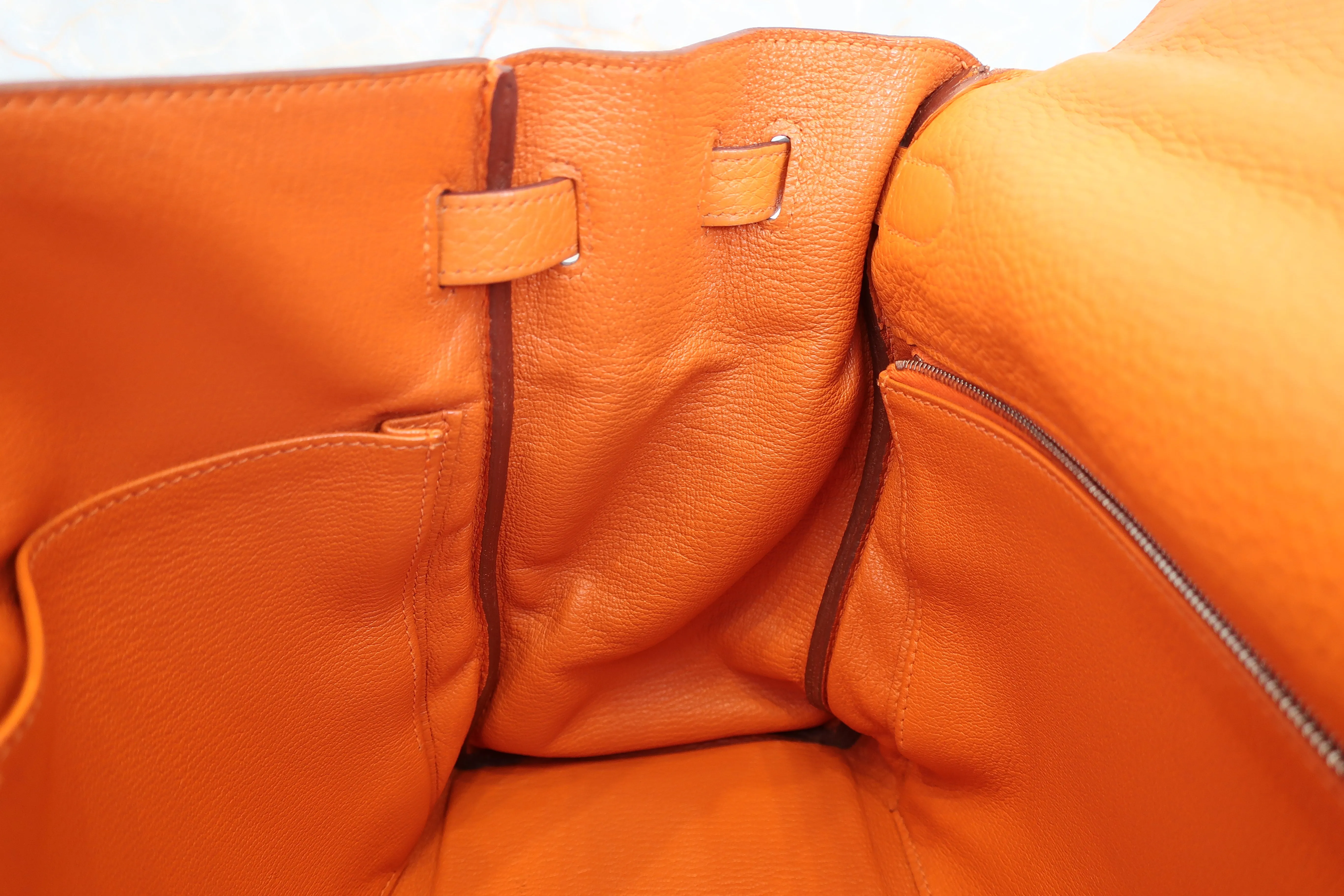 HERMES／エルメス ケリー35 トリヨンクレマンス オレンジ □N刻印 ショルダーバッグ 700010136
