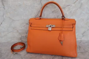 HERMES／エルメス ケリー35 トリヨンクレマンス オレンジ □N刻印 ショルダーバッグ 700010136
