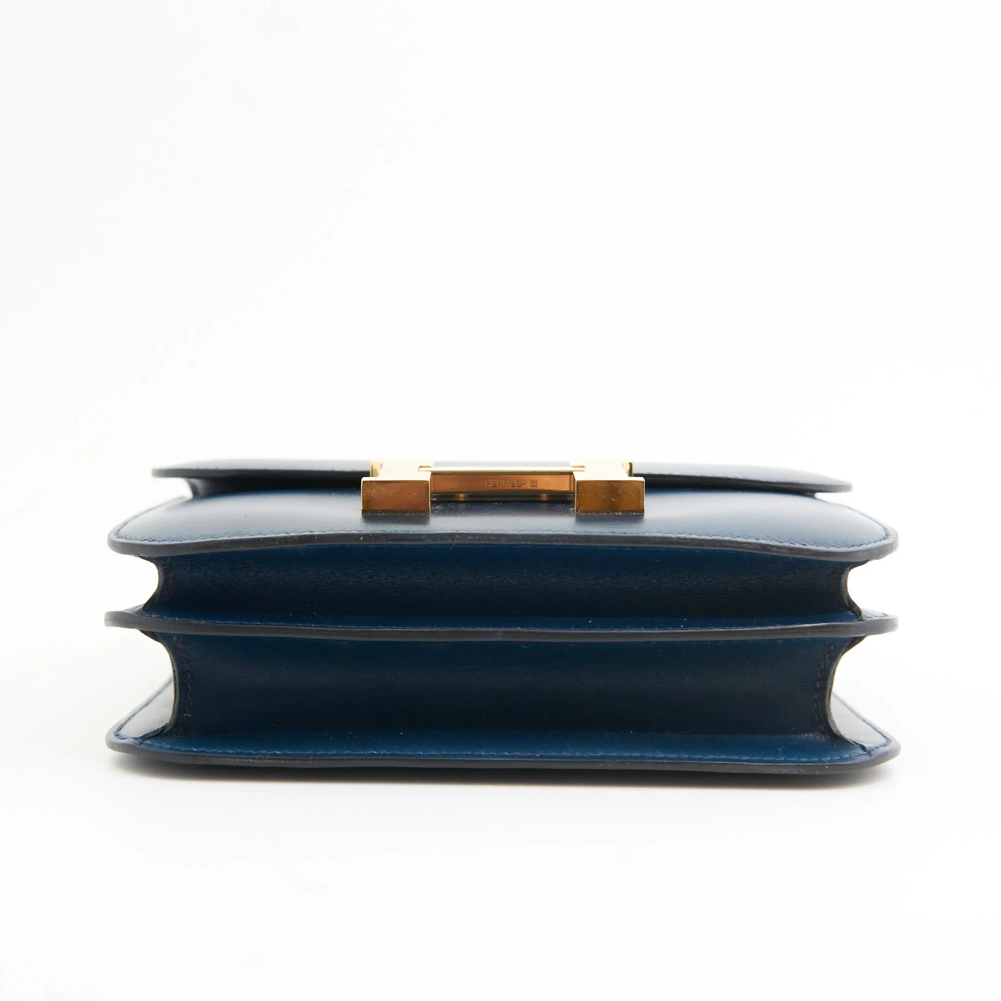 Hermes Box Calf Constance 19 in Bleu De Prusse GHW