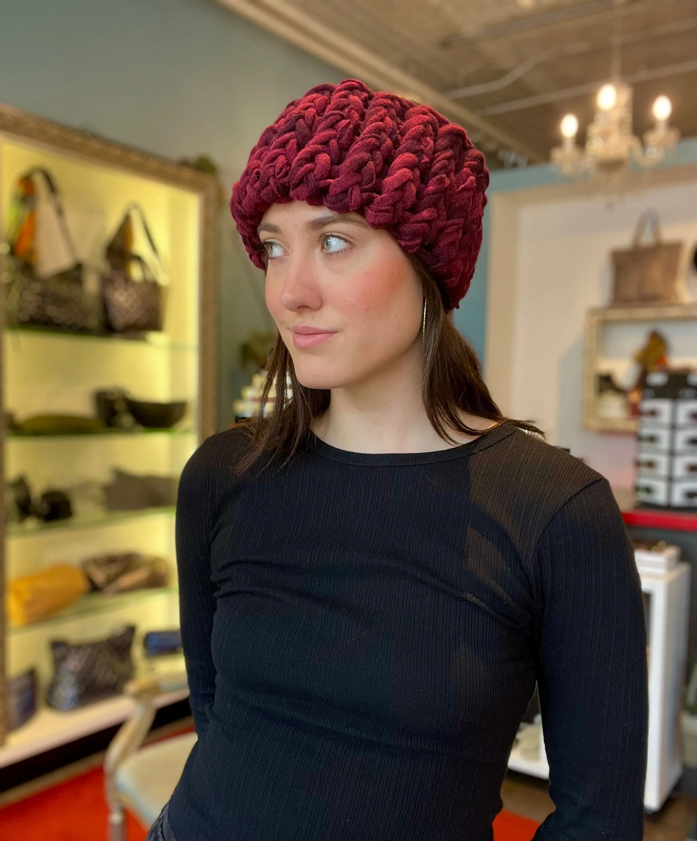 Highland Knit Headband in Rose Shibori