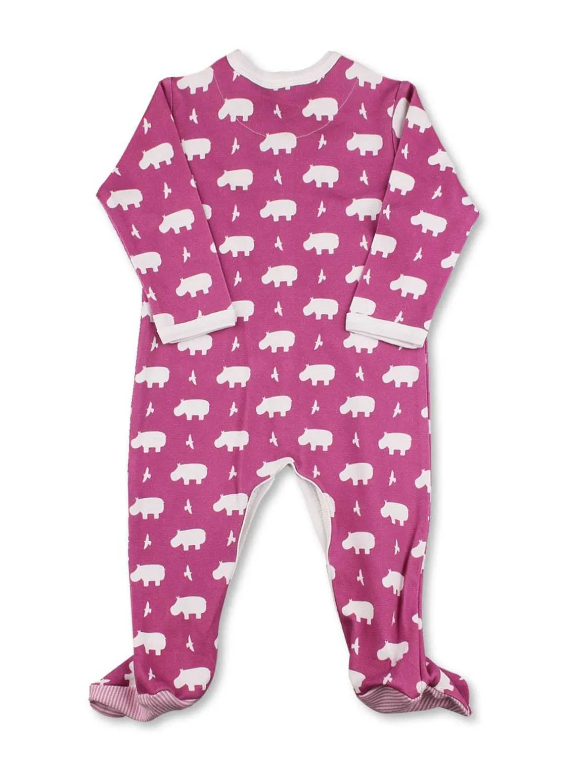 Hippo One-Piece Rasberry Organic Cotton