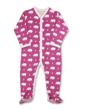Hippo One-Piece Rasberry Organic Cotton