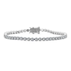 Holiday Party Bridal CZ Solitaire Tennis Bracelet Silver Plated 8 Inch