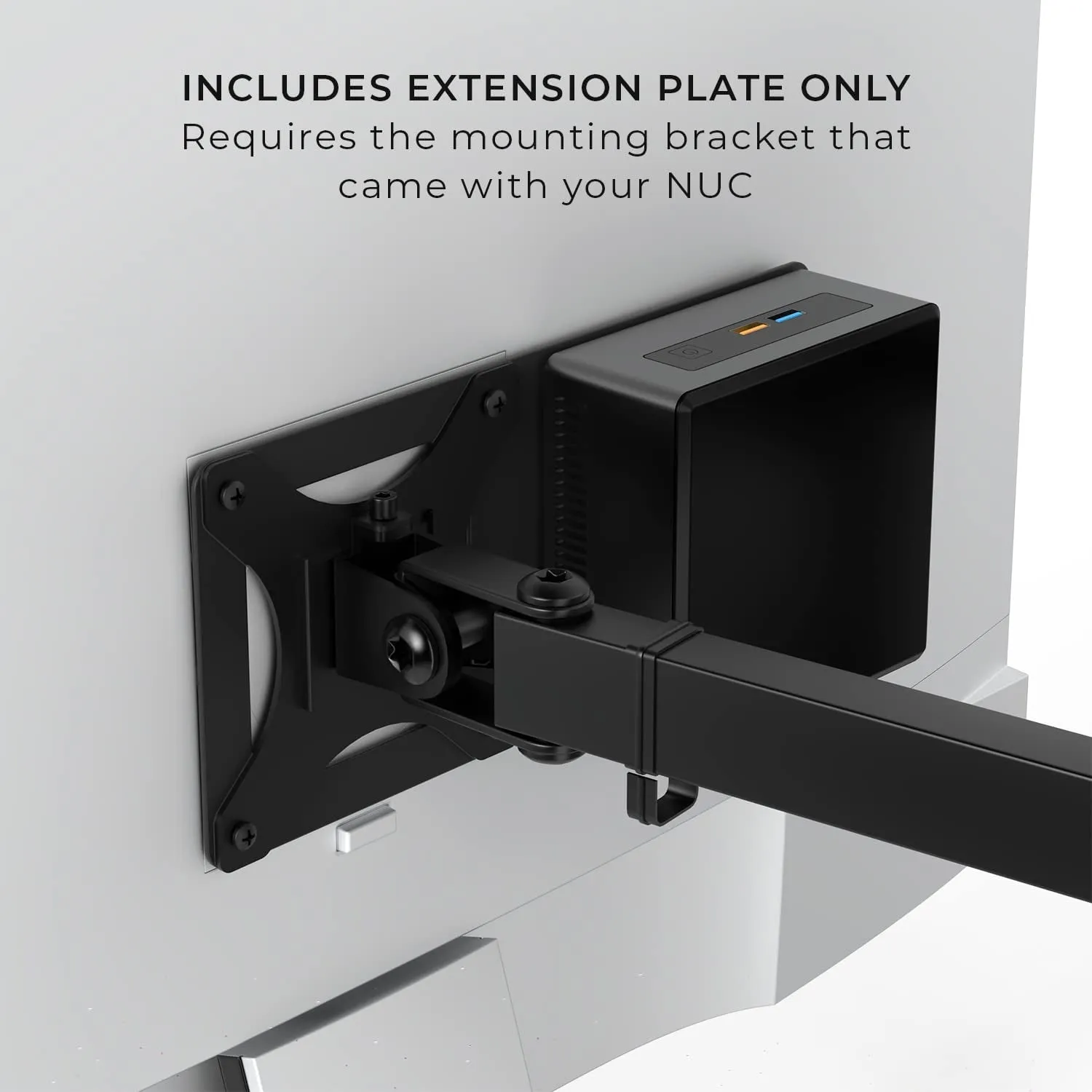 Humancentric Mounting Bracket Compatible with Intel NUC, VESA Monitor Arm Extension Plate Compatible with the NUC Mini PC Computer