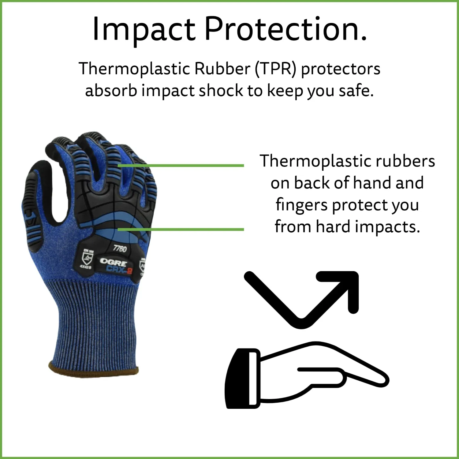 Impact Gloves, Cut-Resistant ANSI Cut Level A2