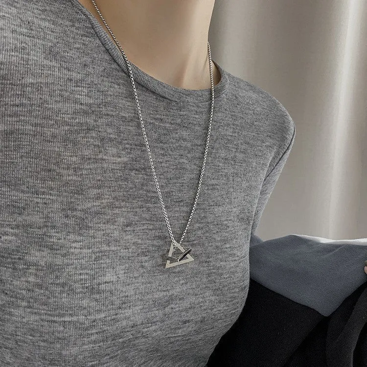 INS Style Titanium Steel Double-Layer Necklace Hip Hop Men's and Women's T-shirt Accessory Chain
