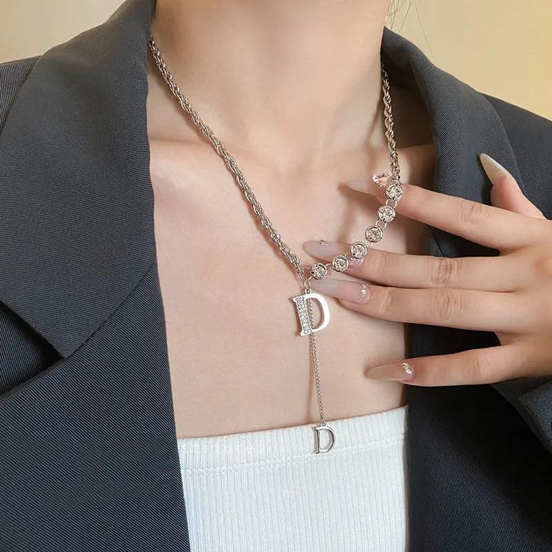 INS Style Titanium Steel Double-Layer Necklace Hip Hop Men's and Women's T-shirt Accessory Chain
