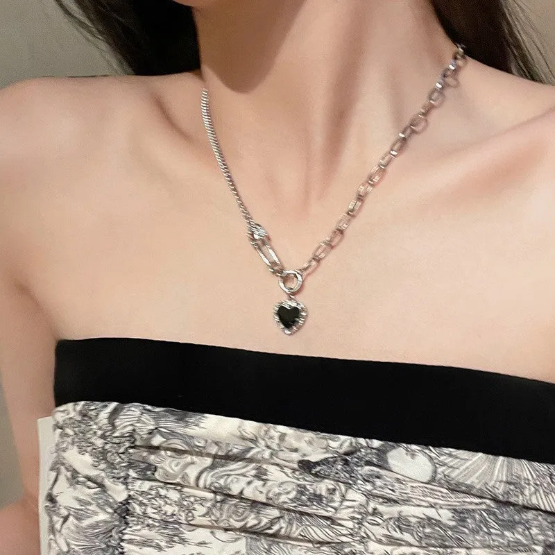 INS Style Titanium Steel Double-Layer Necklace Hip Hop Men's and Women's T-shirt Accessory Chain