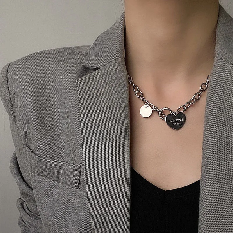 INS Style Titanium Steel Double-Layer Necklace Hip Hop Men's and Women's T-shirt Accessory Chain