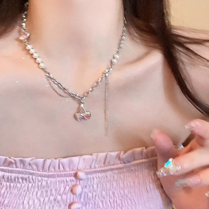 INS Style Titanium Steel Double-Layer Necklace Hip Hop Men's and Women's T-shirt Accessory Chain